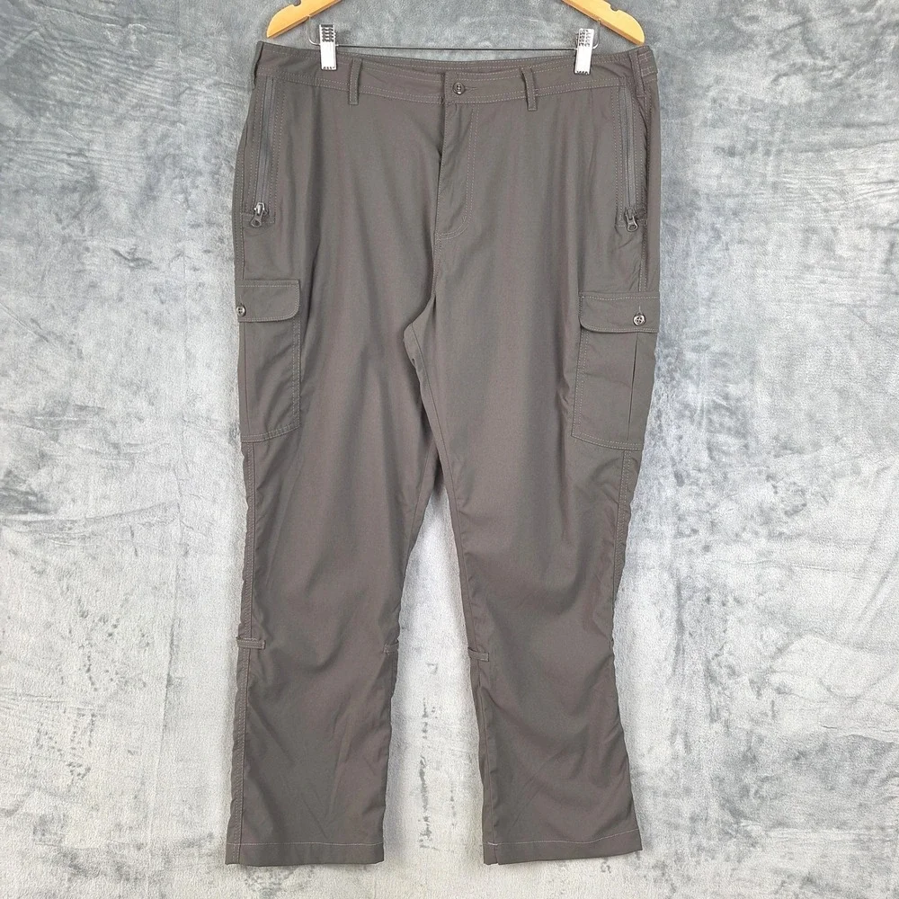 Clothing Arts Pants Womens 16 Gray P Cubed Pick Pocket Proof Chino Cargo Stretch